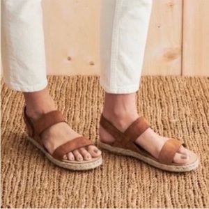 Jenni Kayne Suede Sunday Sandals in Saddle Size 39 EU/9 US NWT